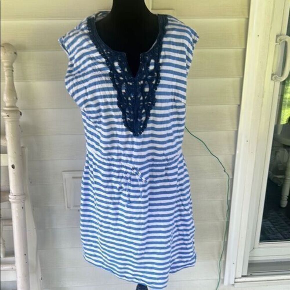 Mud Pie Striped Blue and White Dress  E